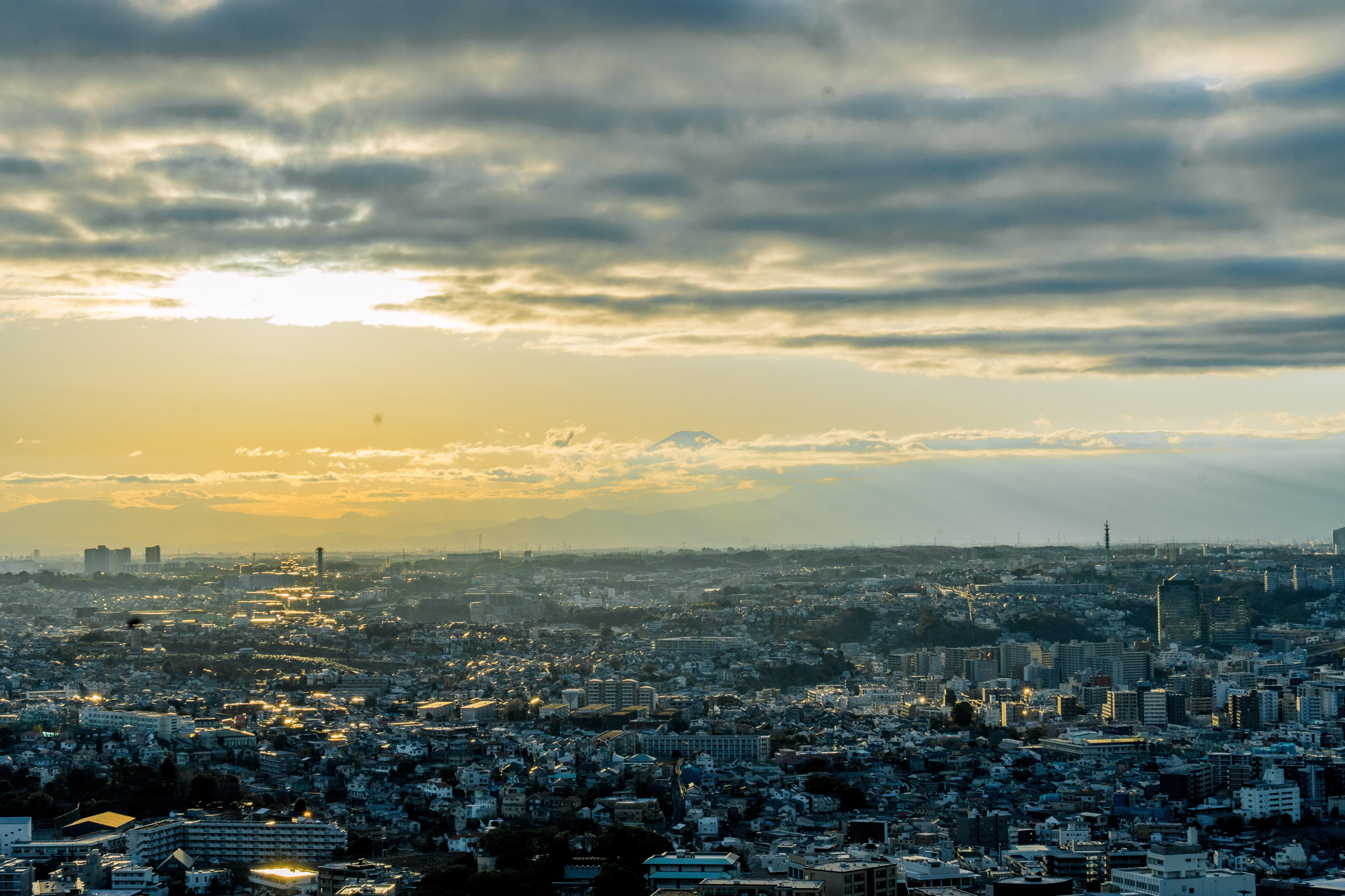 Hotel Room view, Mt Fuji in the distance.