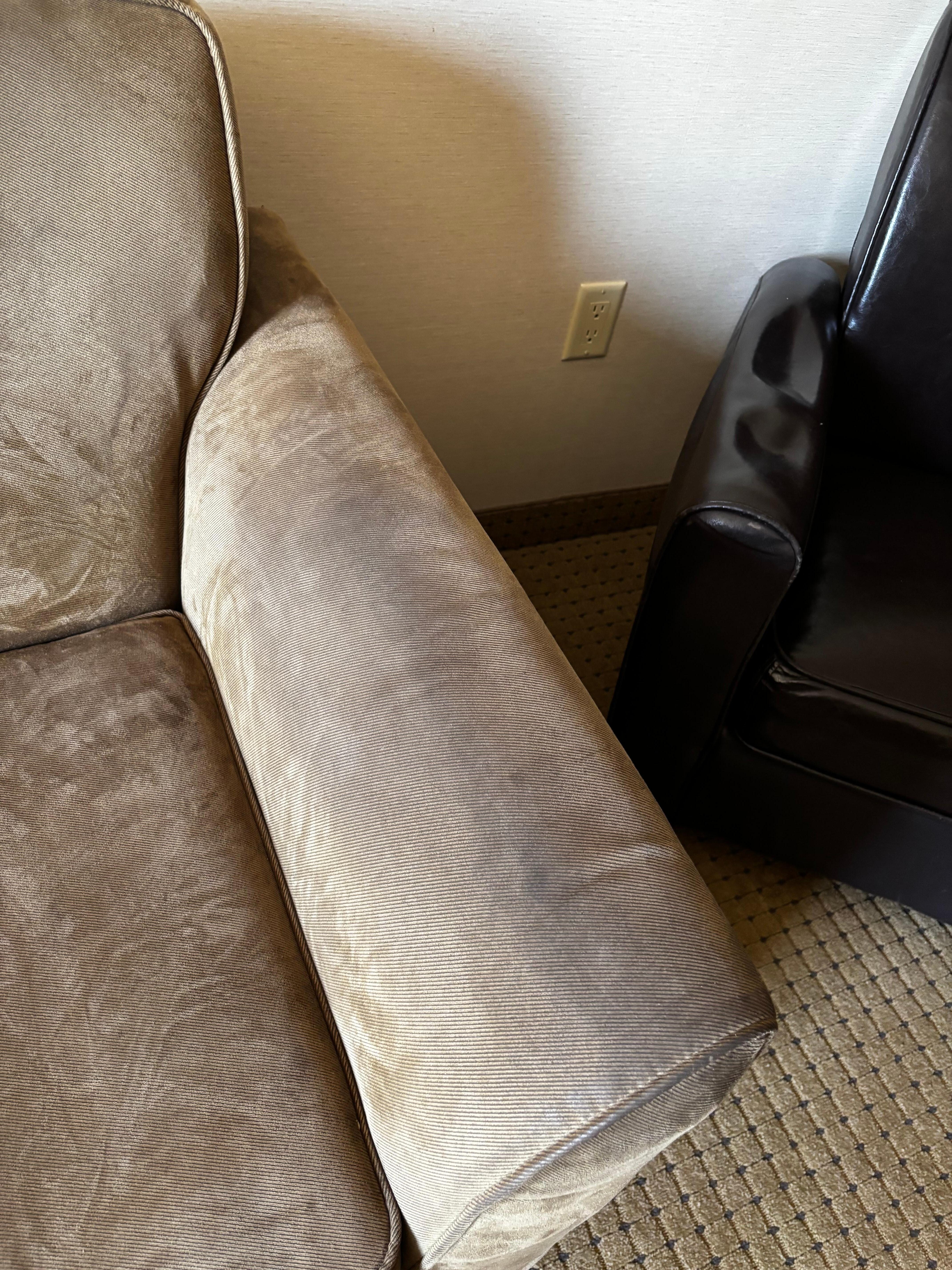 Armrests on pullout sofa were badly stained 