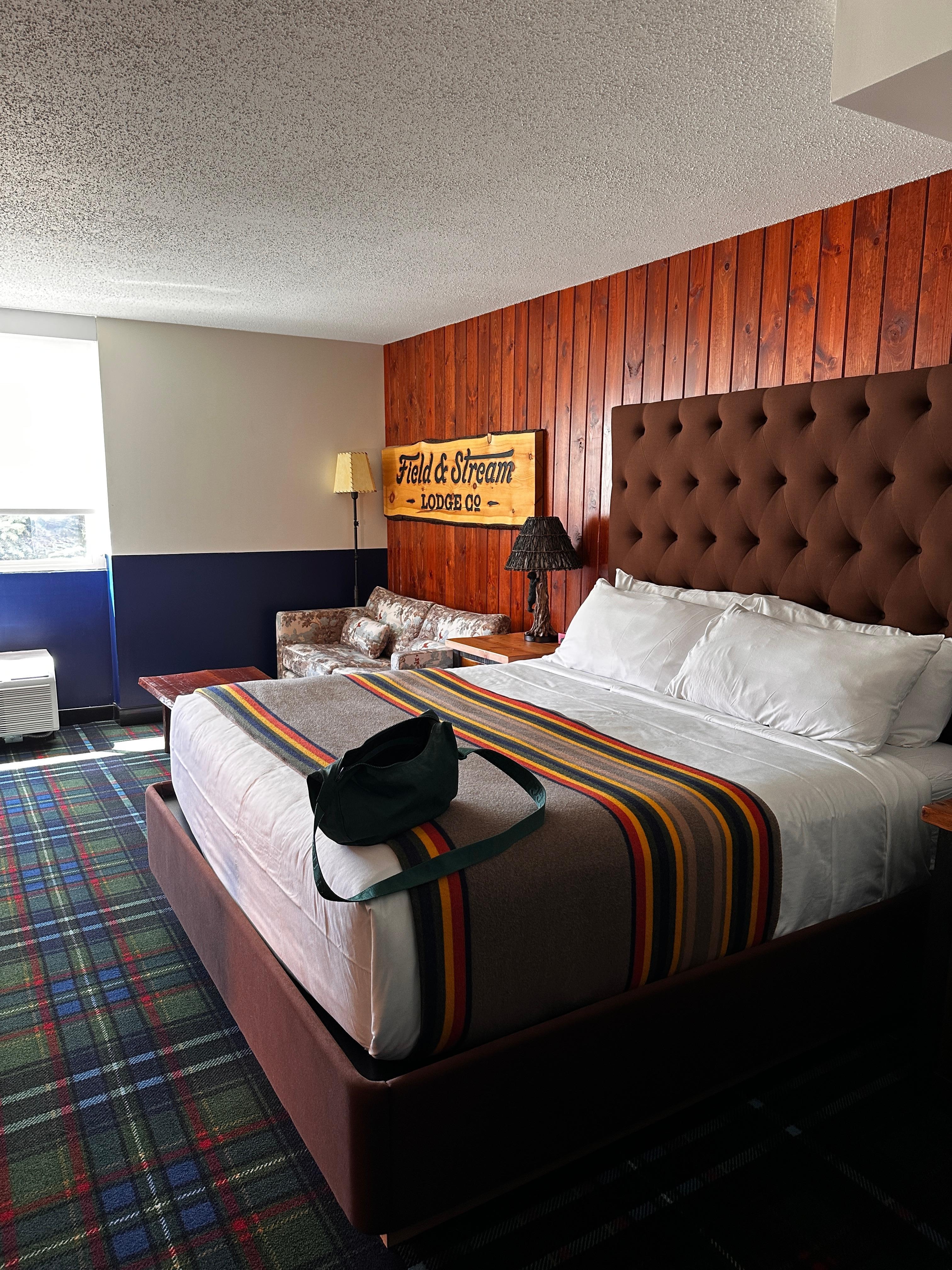 King bed and a comfy couch. 