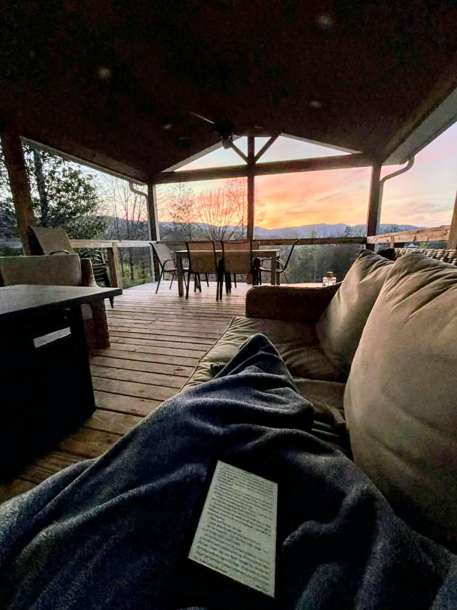 My niece enjoyed lounging on the deck for hours while reading her kindle. 