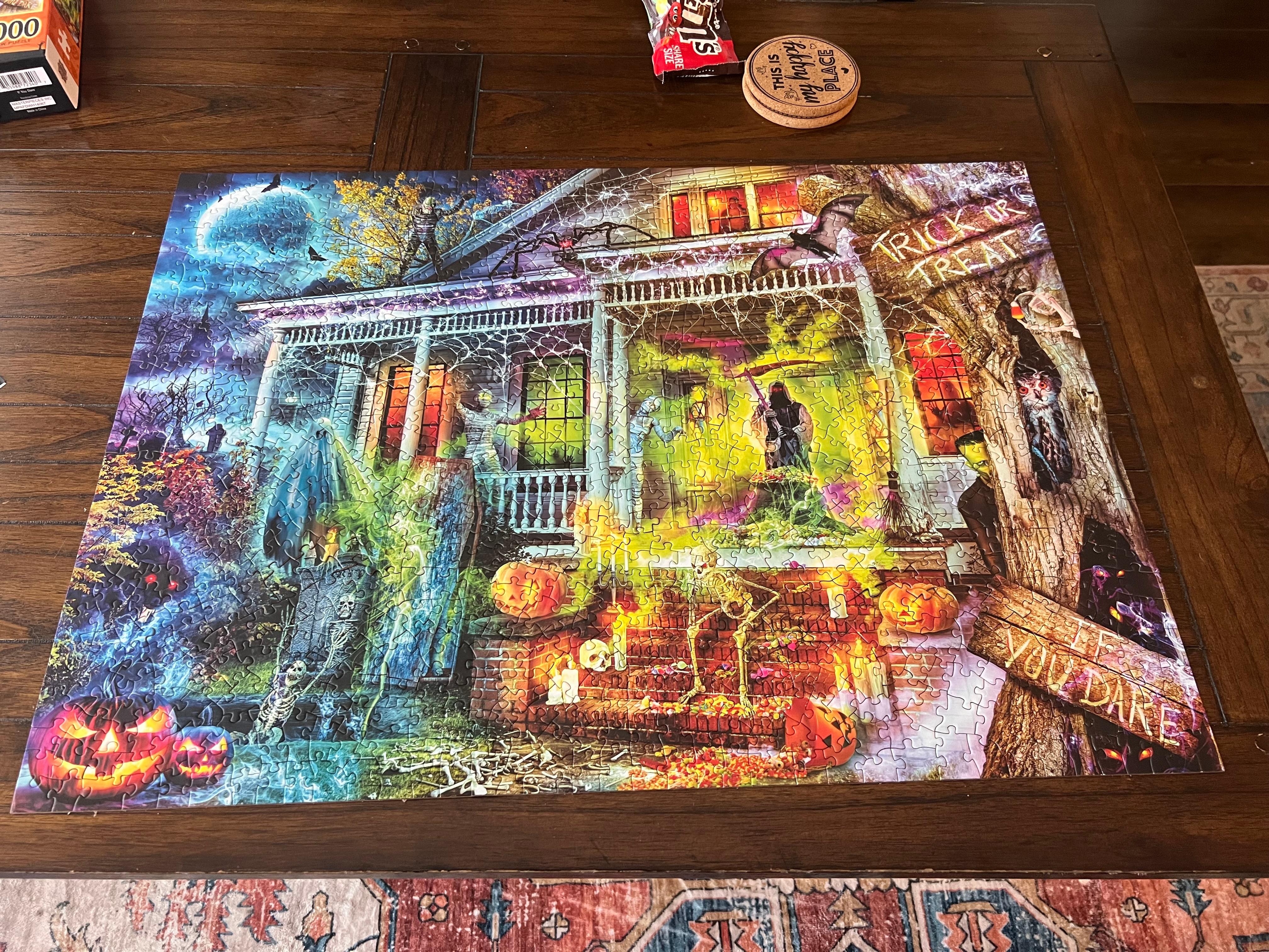 Did a Halloween puzzle while there!