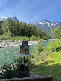 Painting on the rivers edge