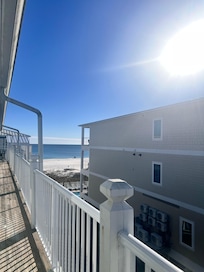 View from outside the door. With the windows open you can hear the waves.