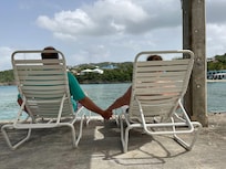 My wife and I enjoying the private dock