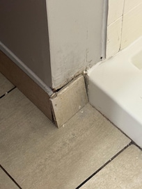 Bathroom wall by the shower