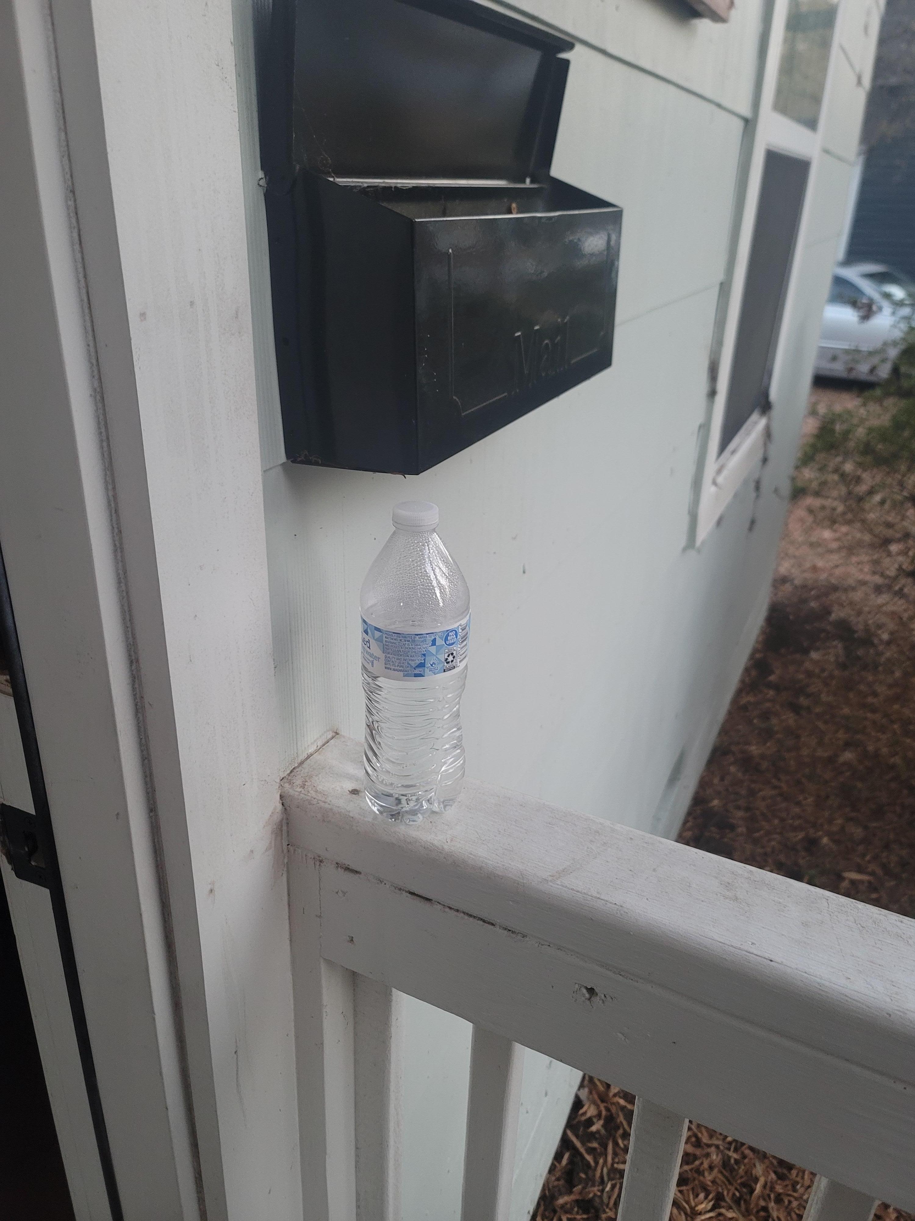 garbage left at entry of cottage