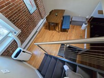 Stairs going down to dining area