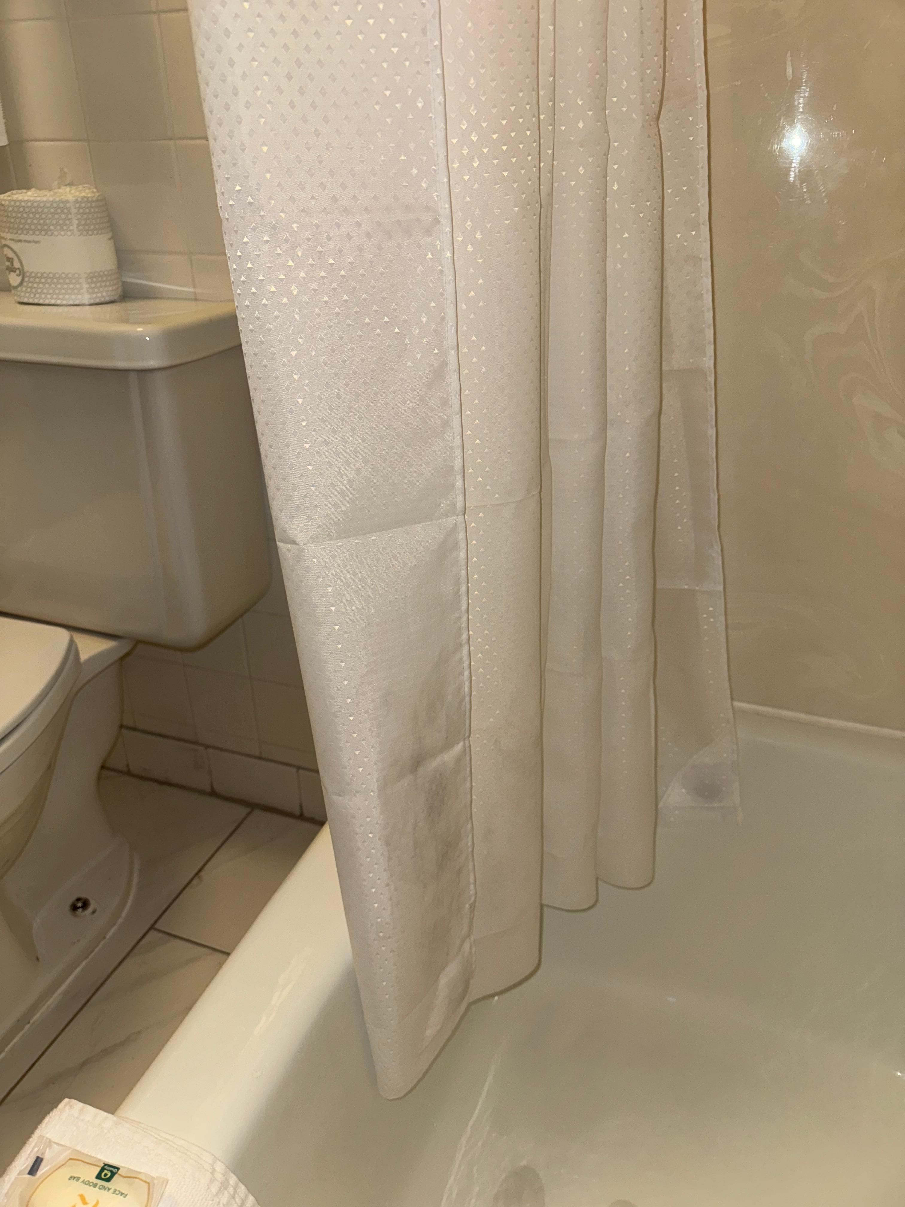 Stains on shower curtain