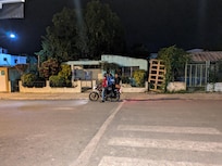 End of day 11pm restaurant staff going home the dominican way.