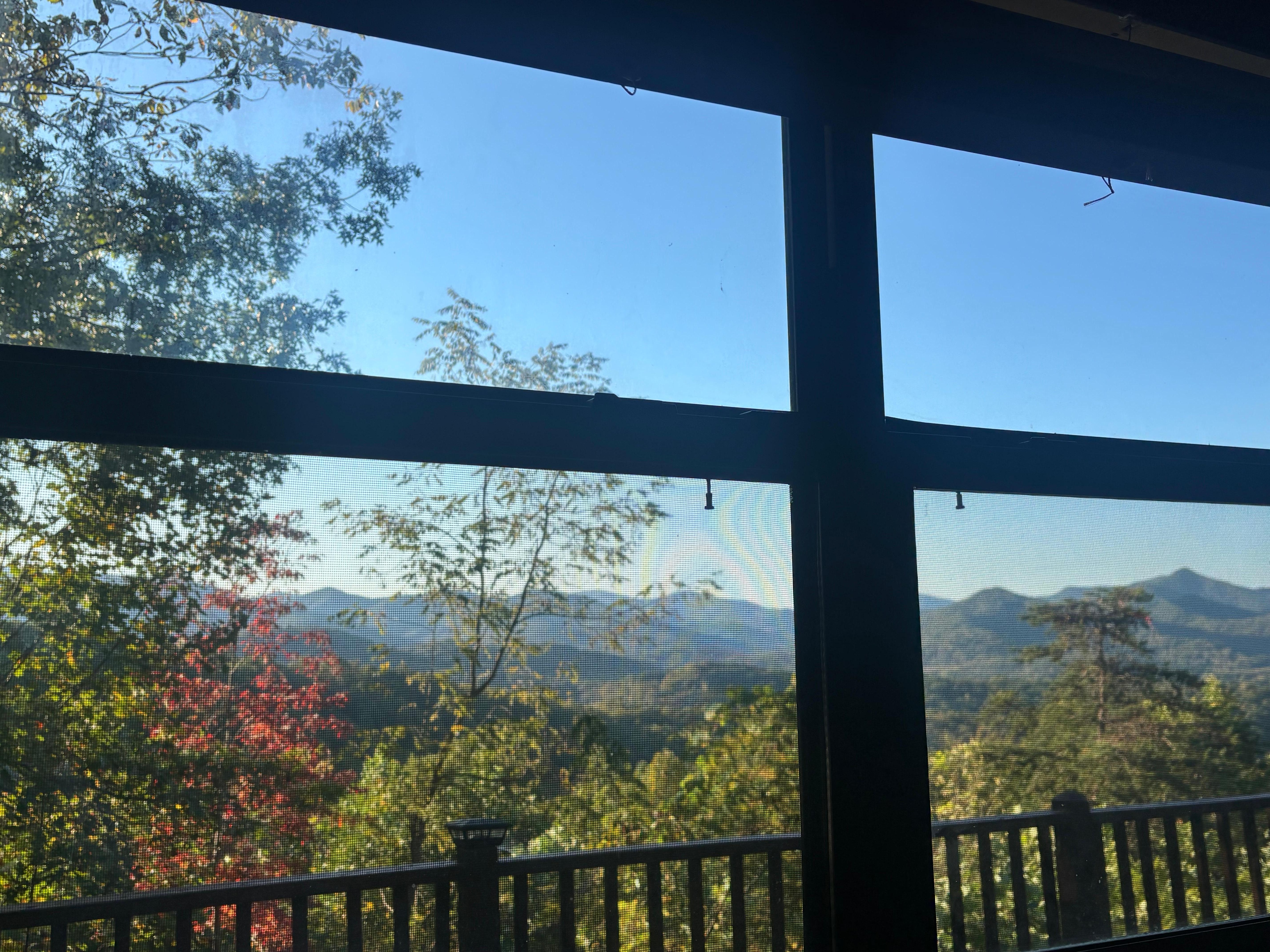 View from the bed in one upstairs guest room. 
