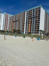 View of resort from beach