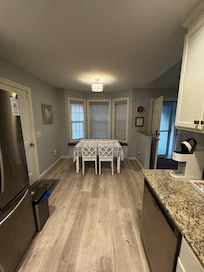 Neat small dining area off the kitchen.