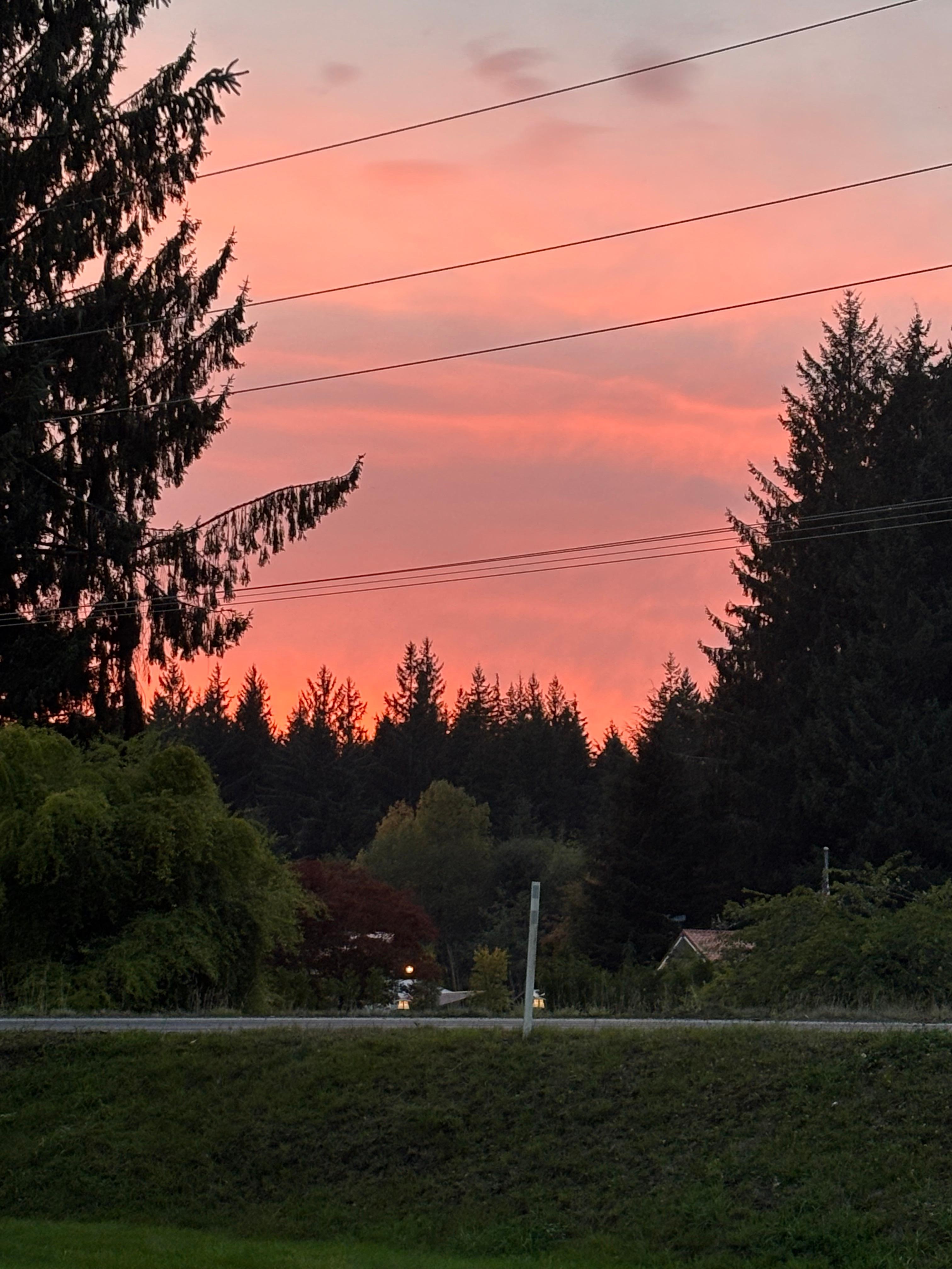 Sunset from the living room window. 