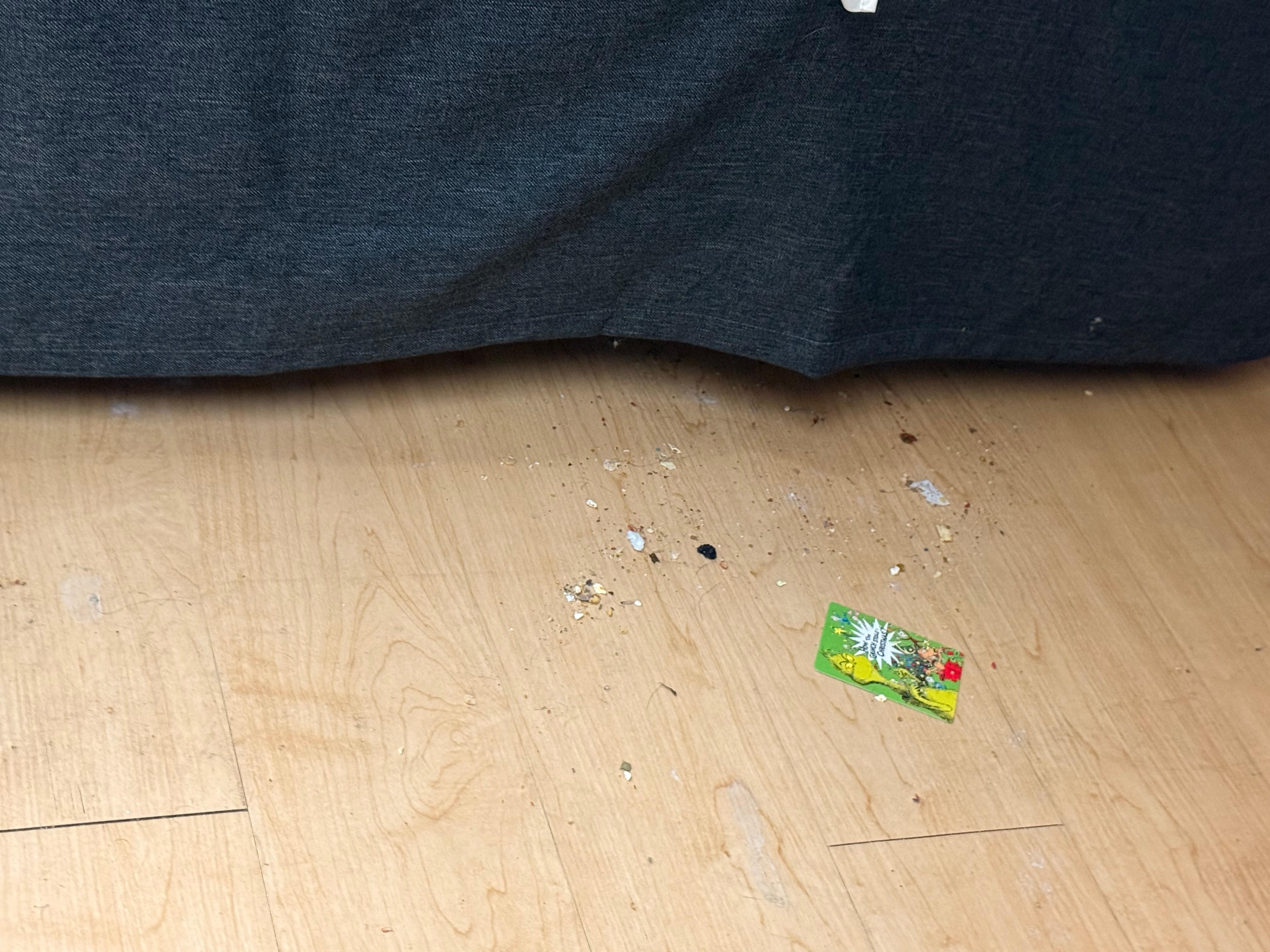 Trash under bed and seems it was never cleaned