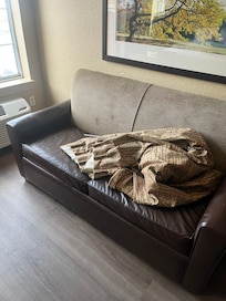 Laying on sofa