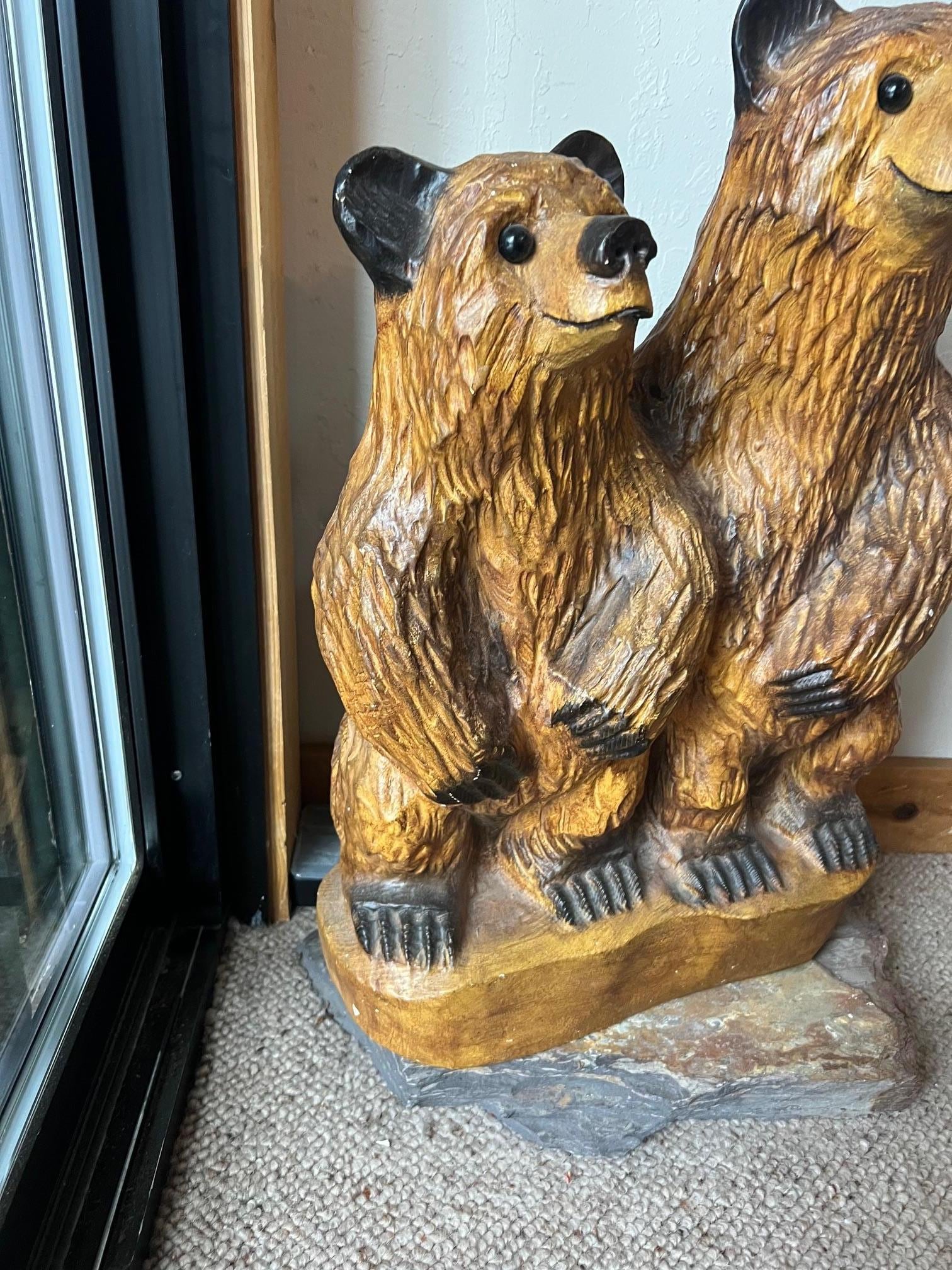 Mouse poison behind bears next to dining table