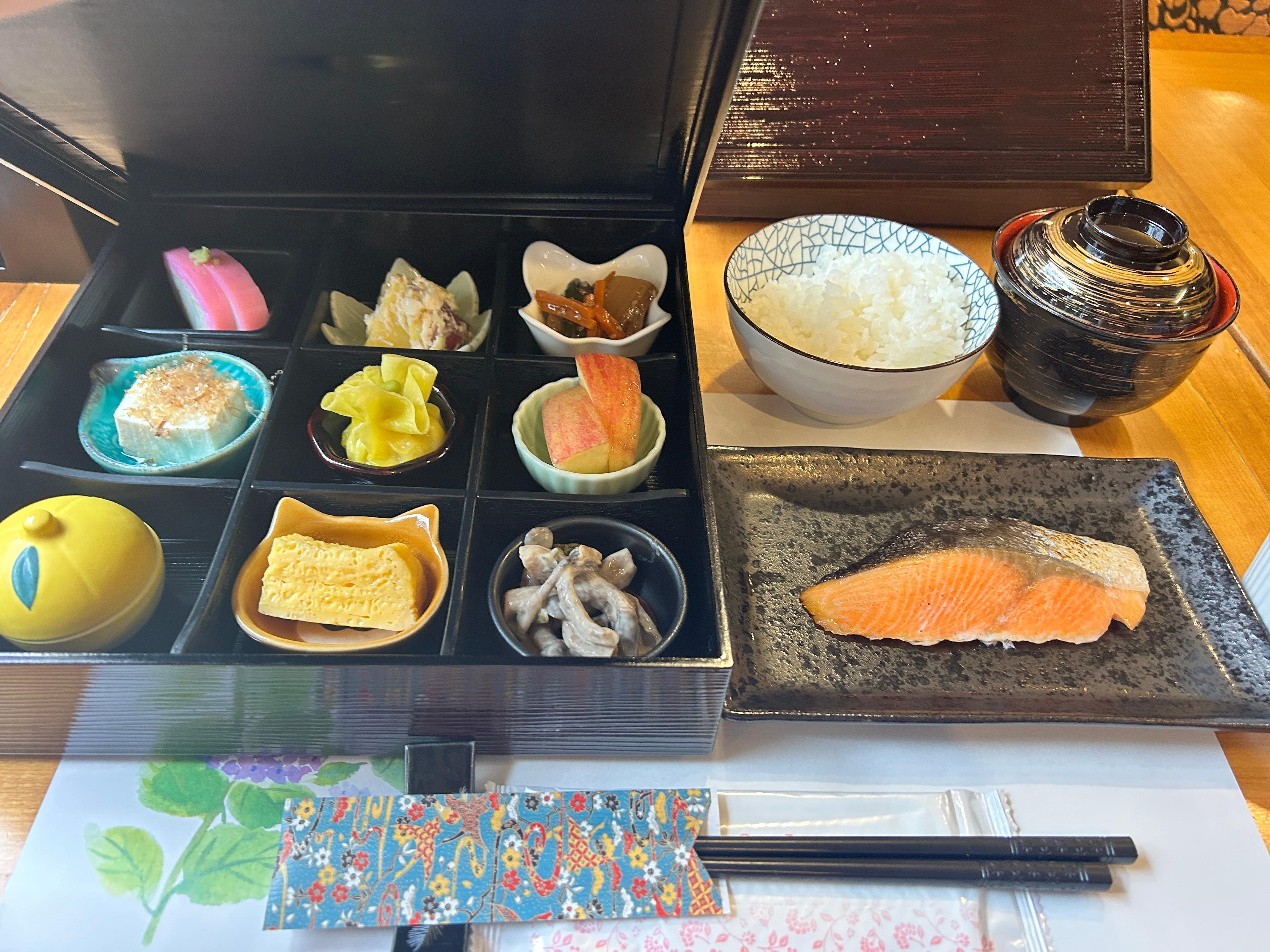 Japanese style breakfast ordered in advance.