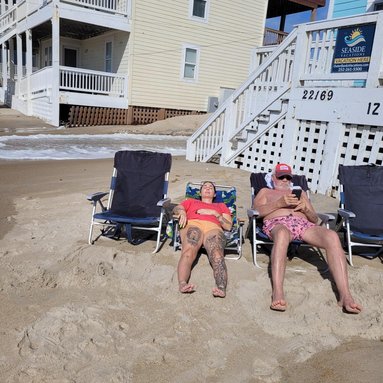 Our backyard beach (wave were reaching the house on ocean side)