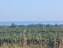 The wonderful view of Lake Erie across the vineyards