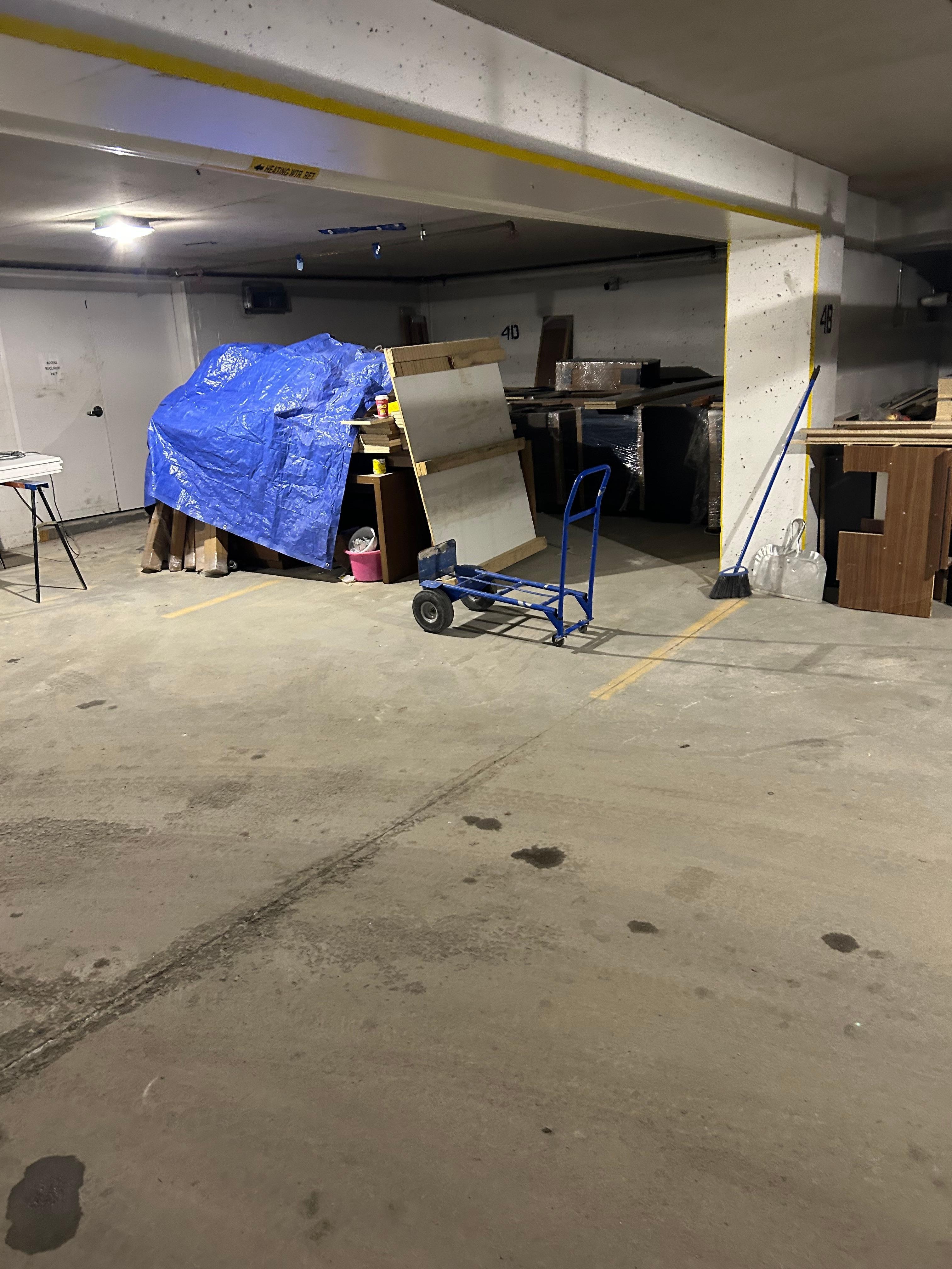 Closed off 8 parking spots 