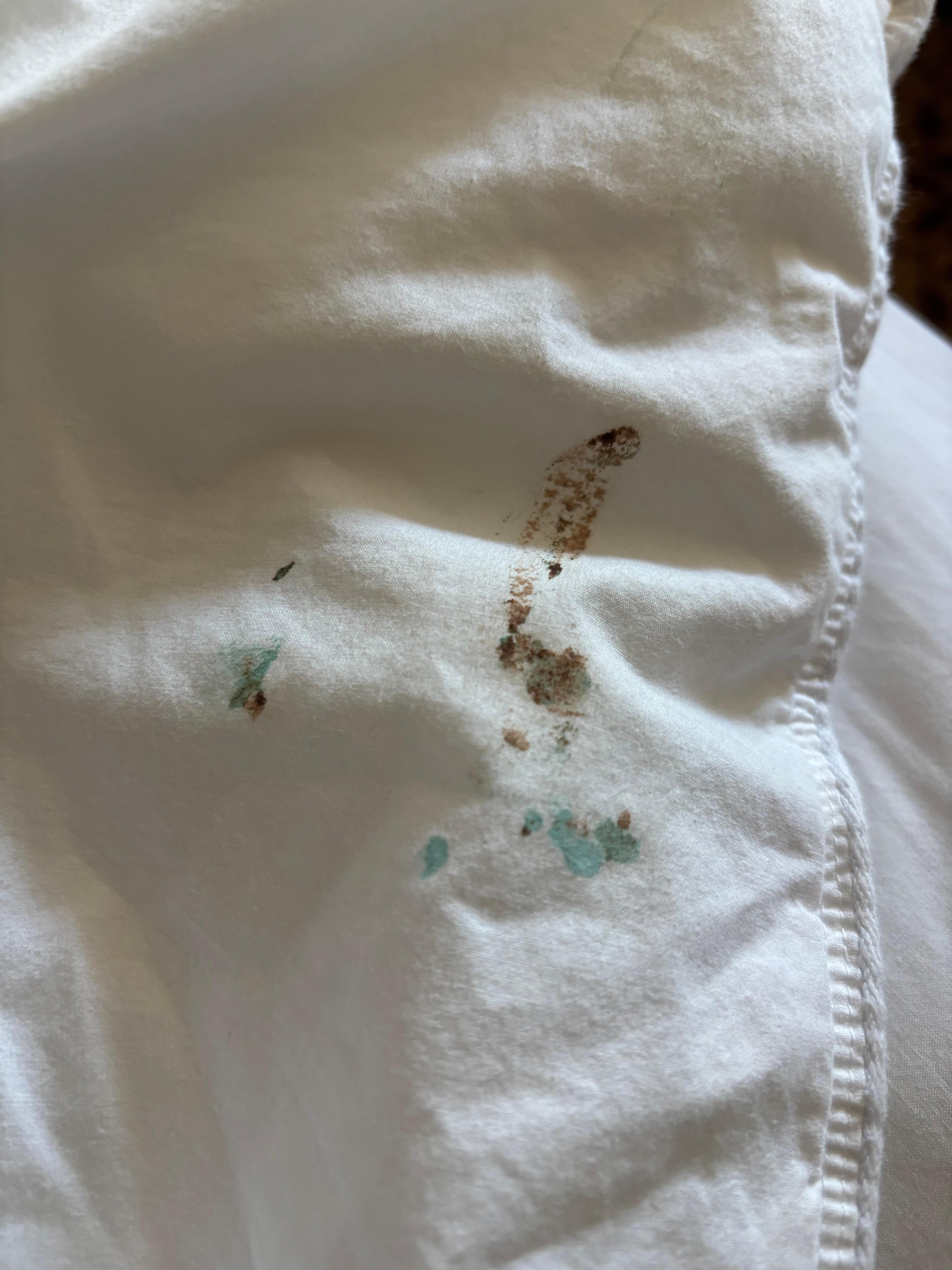 Stains on bed sheets 