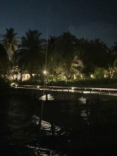 View of dock from water villas