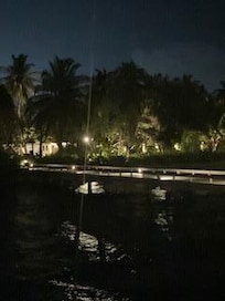 View of dock from water villas