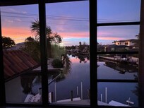 Sunset view from the living room.