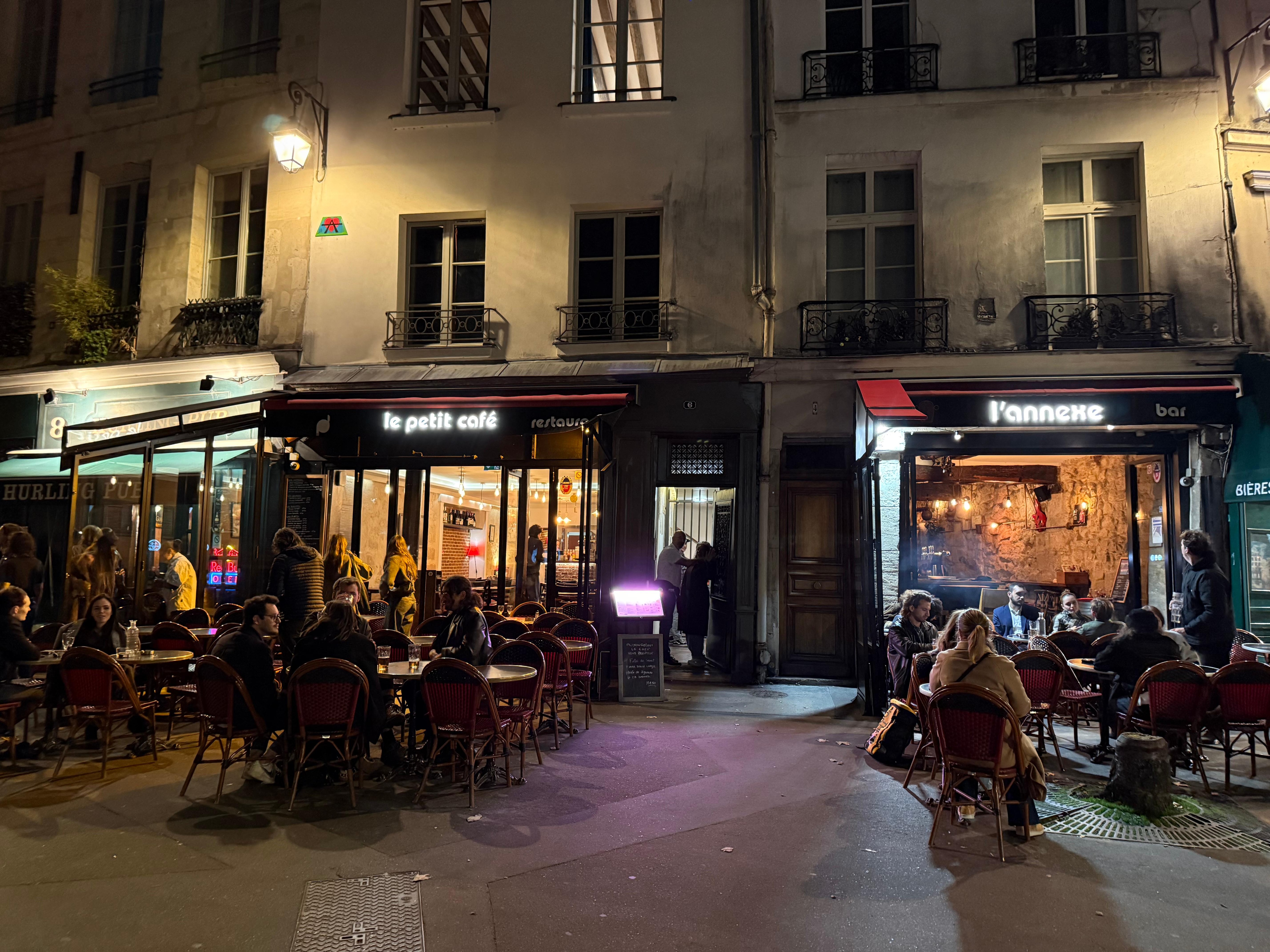 Lively cafes just beneath.