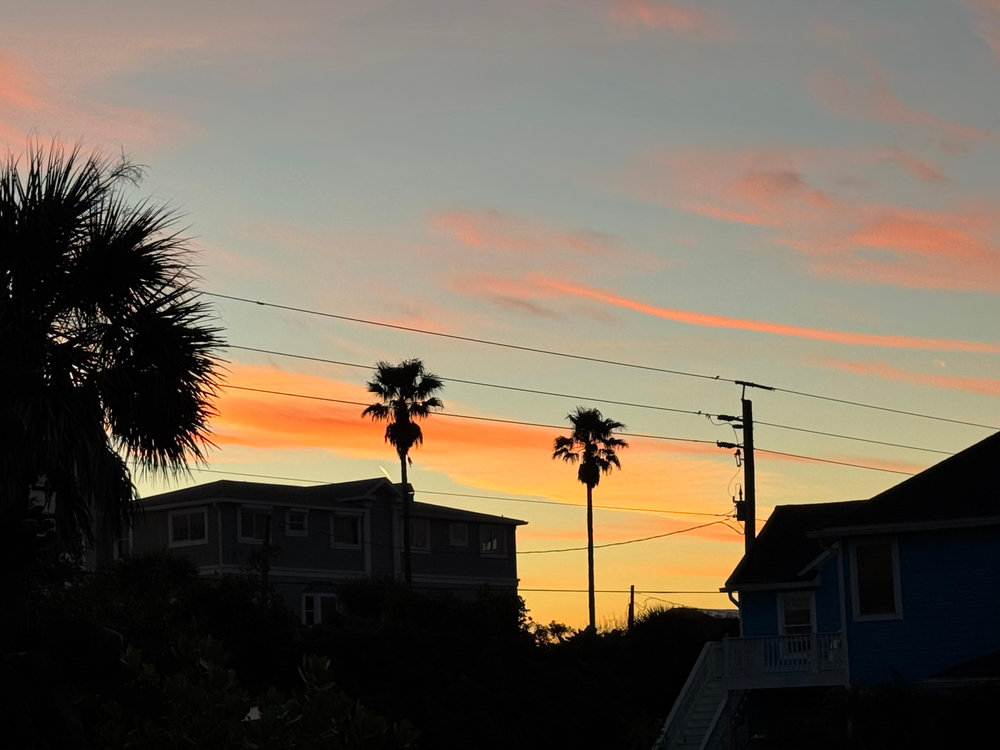 Morning sunrise visible from front porch