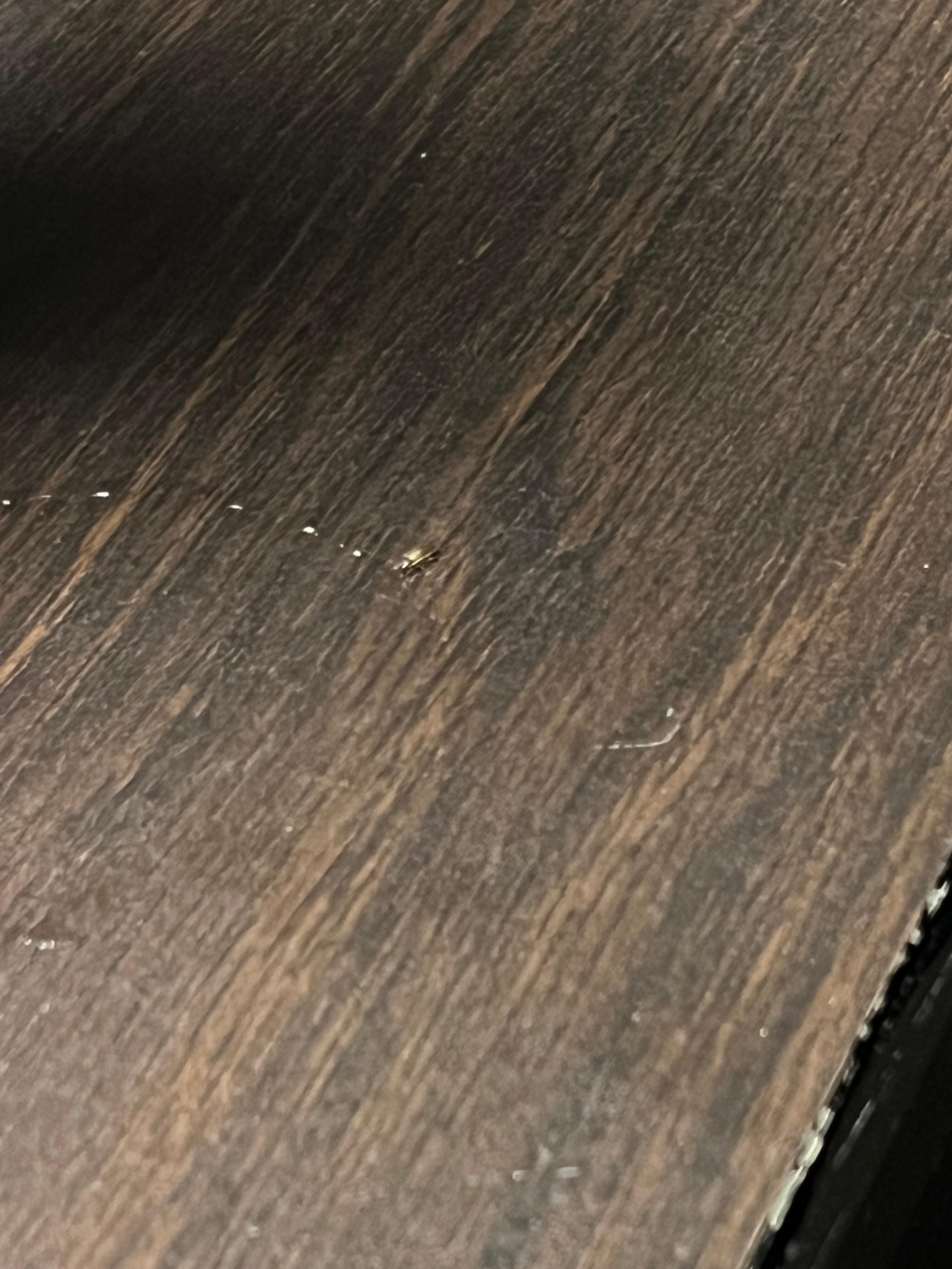 Mysterious sticky stain on tv stand