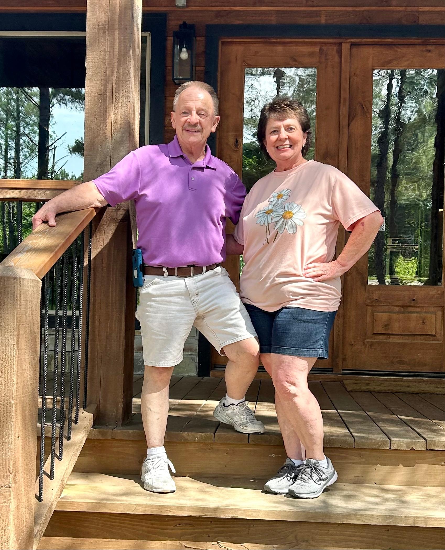 The large porch immediately welcomes you.