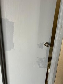 Paint job on bathroom door.