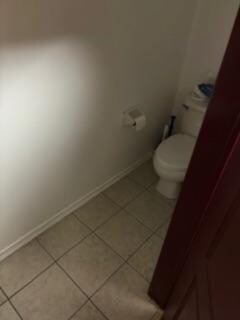 A narrow washroom