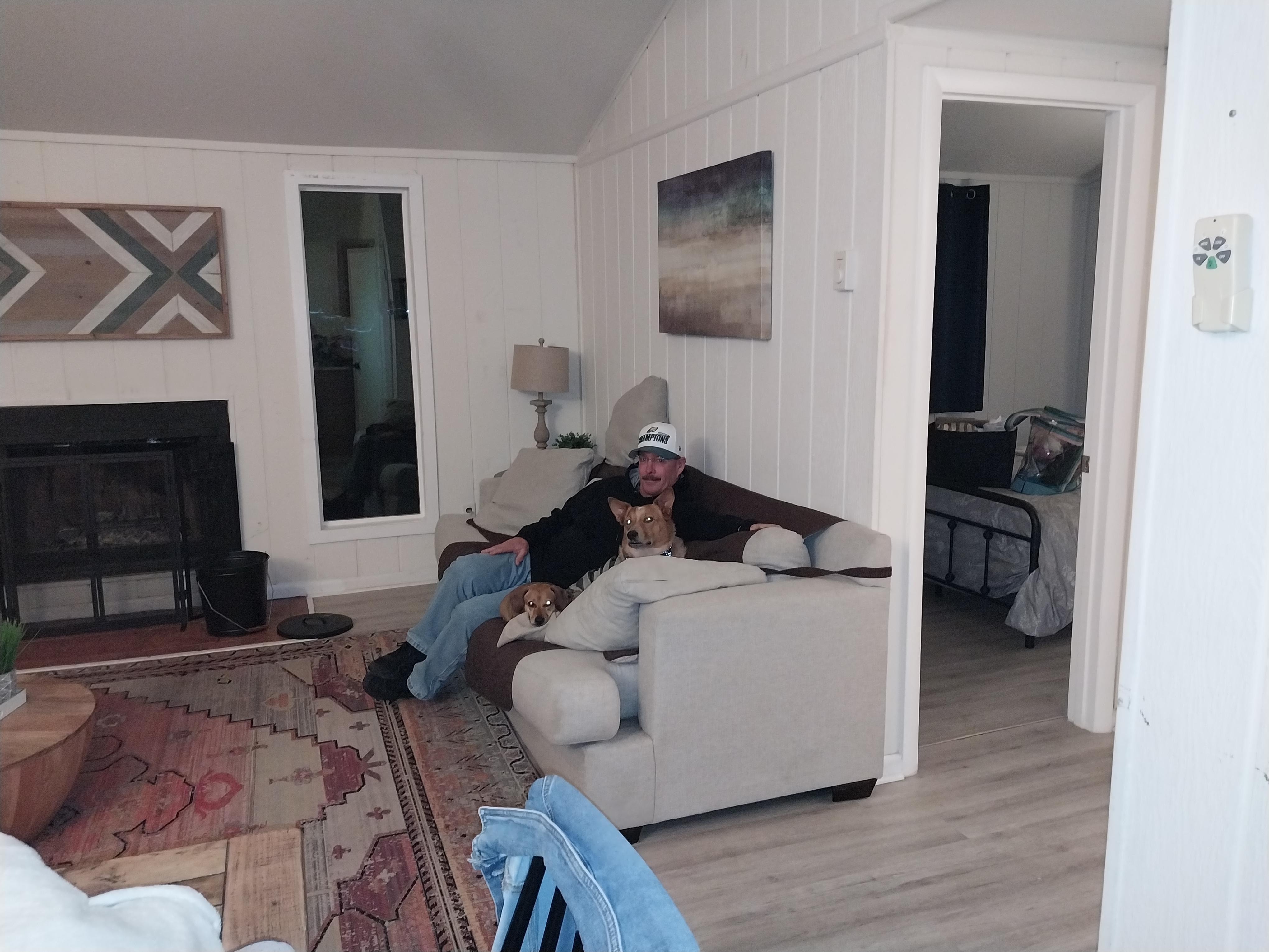 Enjoying time with the 4 legged children. 