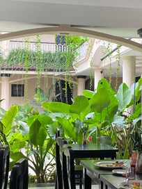 Dining area and pool