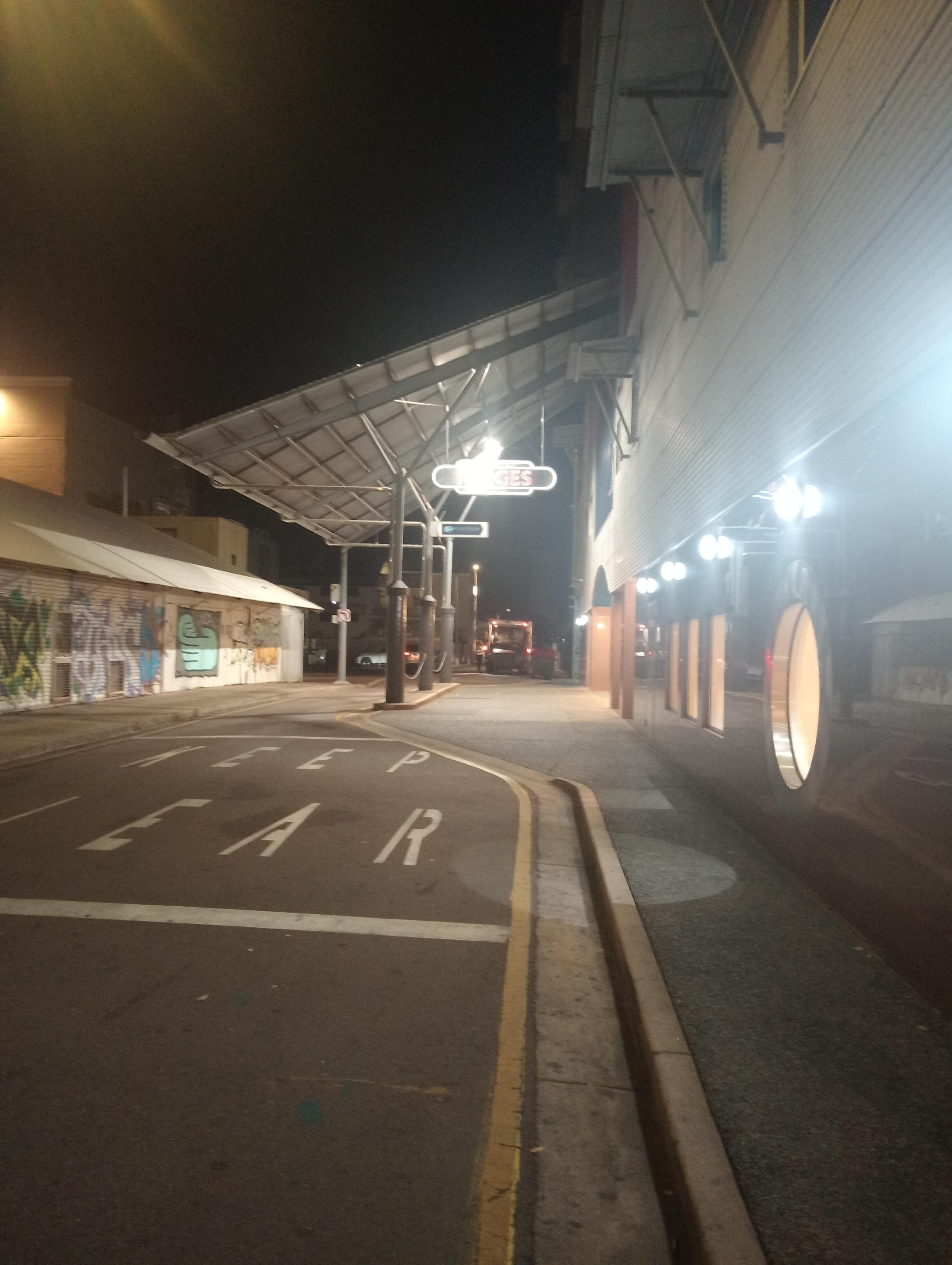 Lane of hotel entrance 