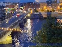 Limerick at night while eating dinner on my balcony