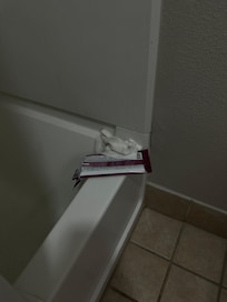 Used cleaning wipes with the empty package left