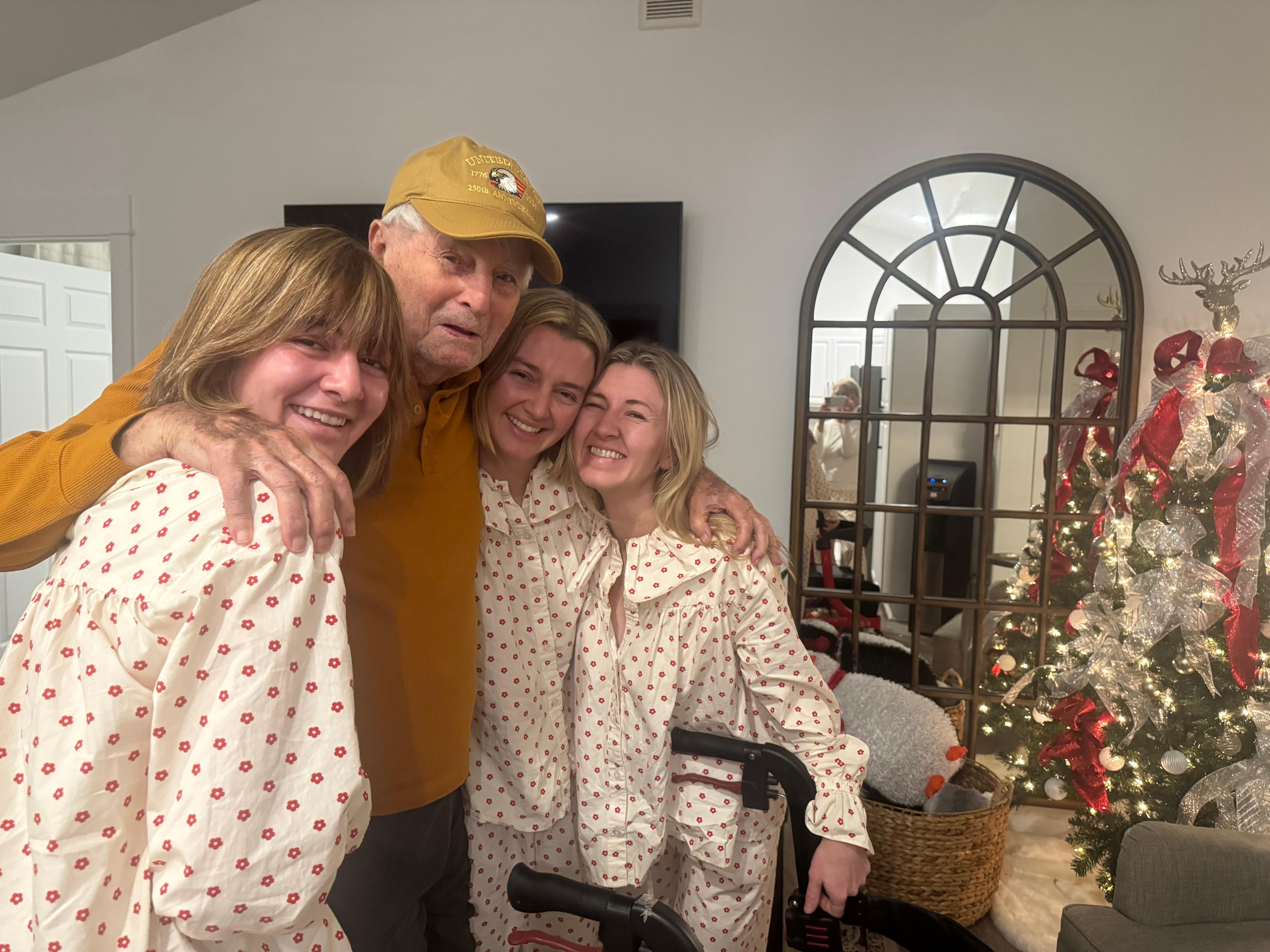 Celebrating Christmas with grandpa!