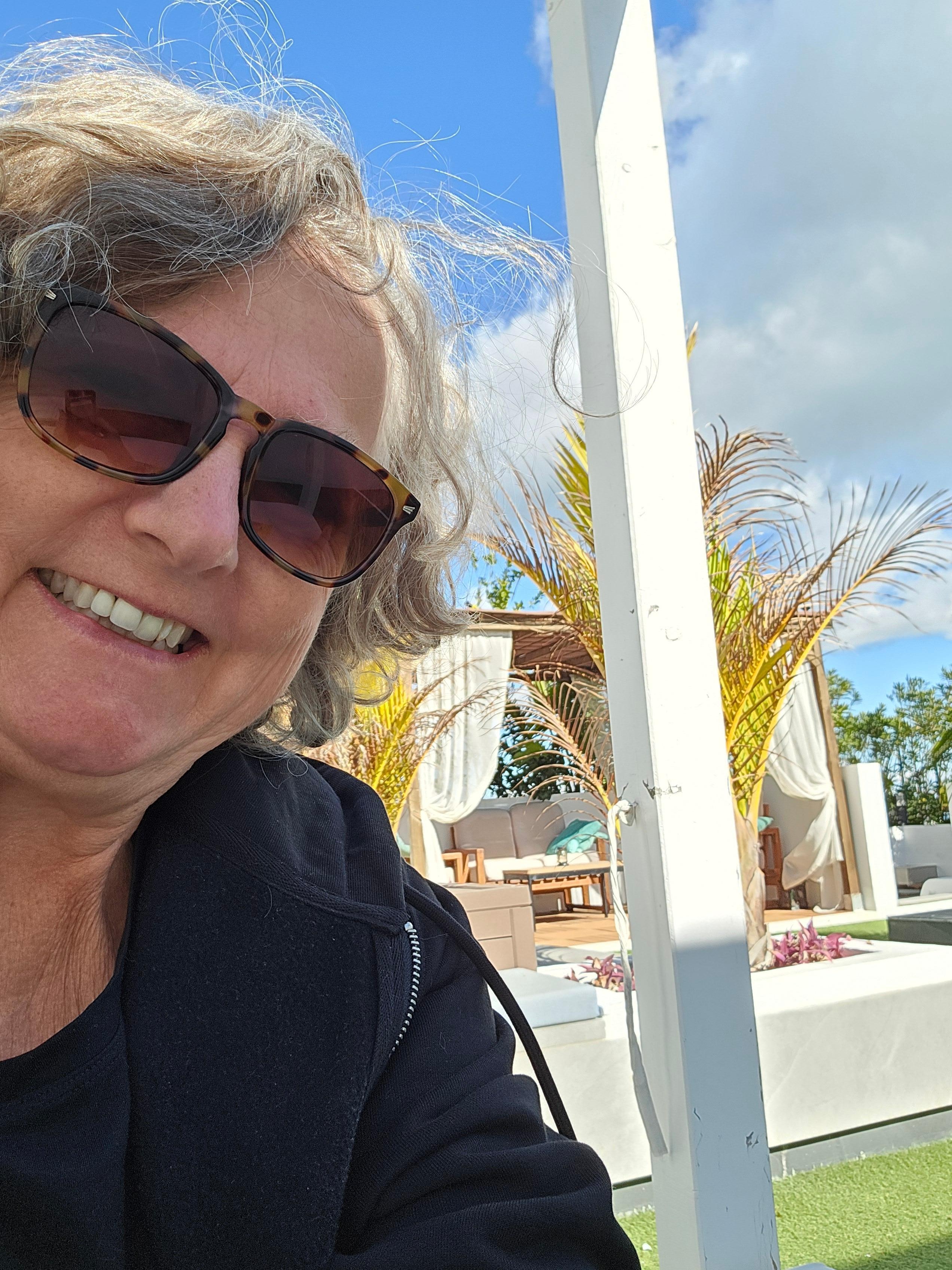 Sunning on the patio