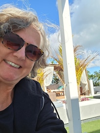 Sunning on the patio