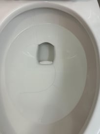 Evidencia del inodoro roto