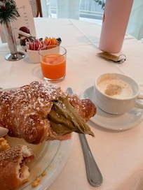 Love this breakfast so much. So much options to chose from baked goods to bacon and eggs to the assorted meats and cheeses too. So yummy