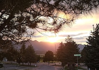 This sunset photo was taken from the property.