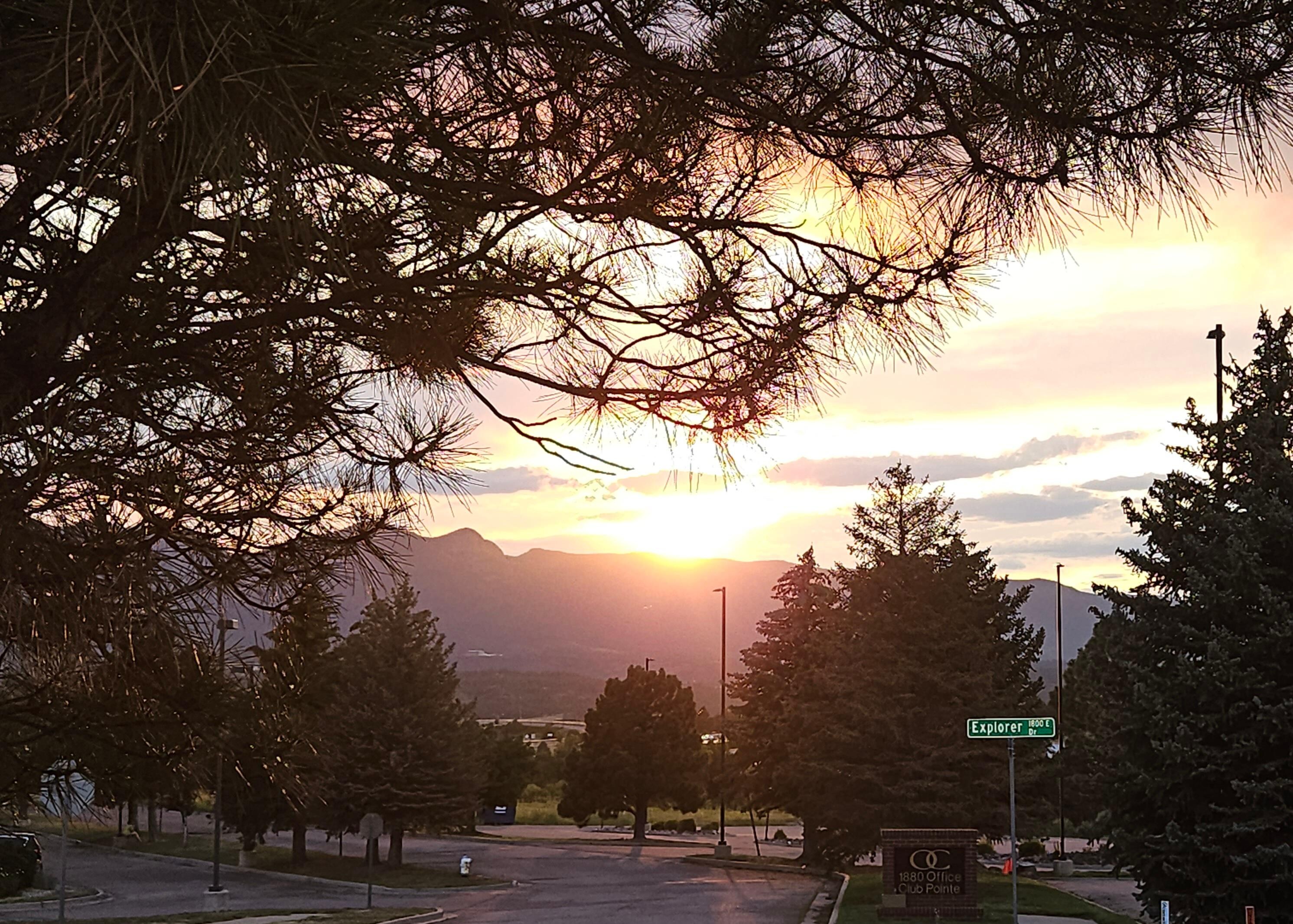This sunset photo was taken from the property.