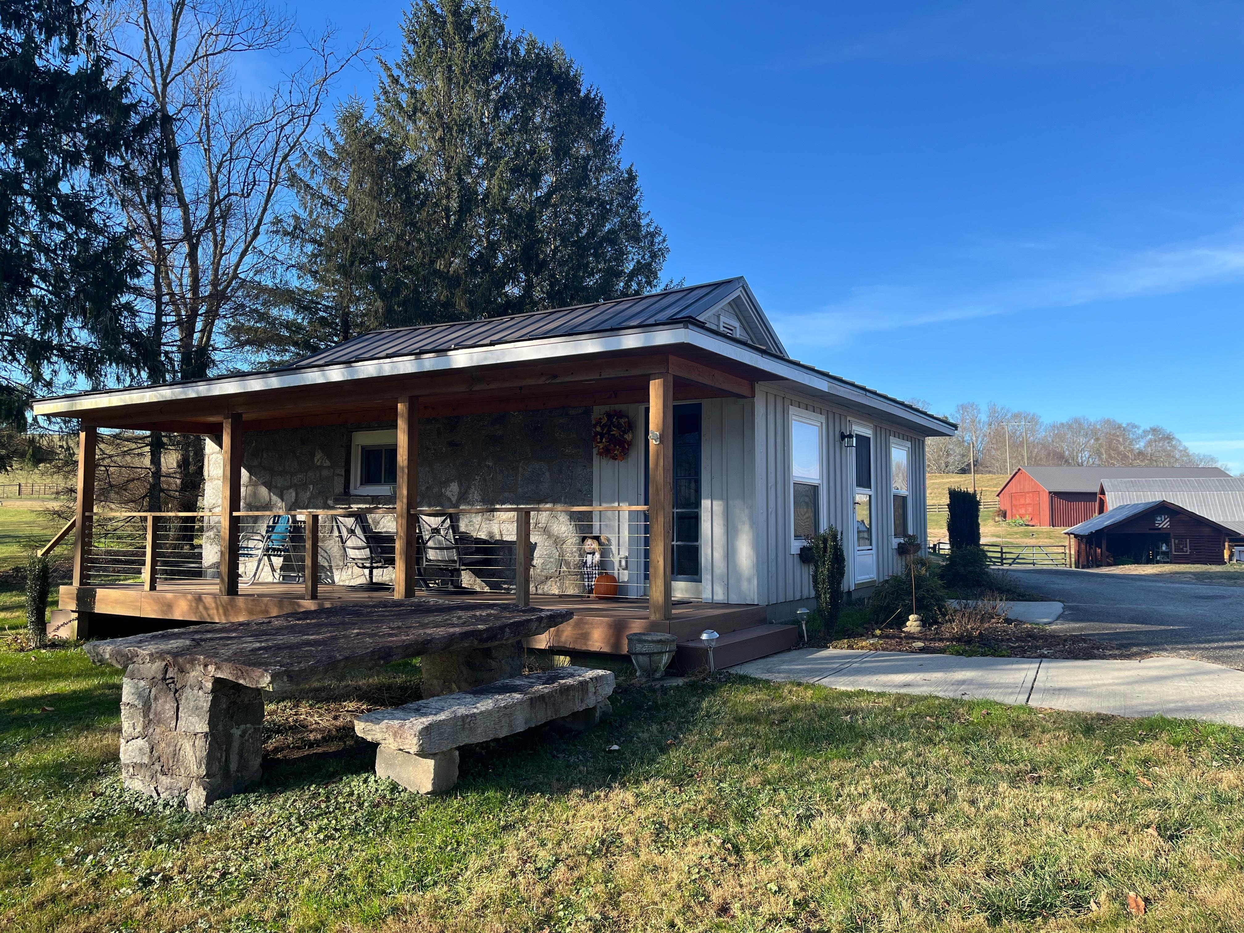 Lovely view of the cottage and farm.