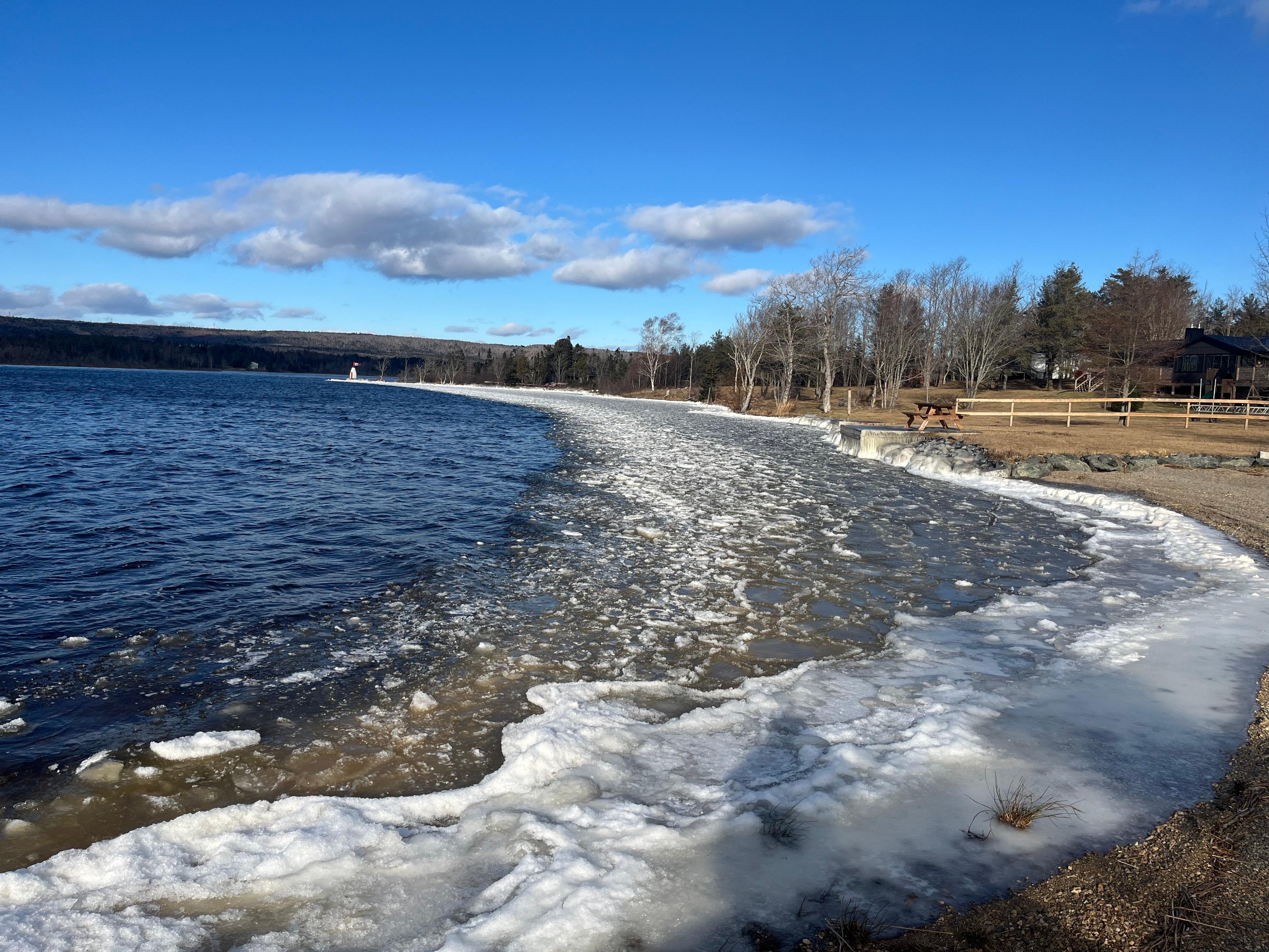 sogar der Fluss war eingefroren