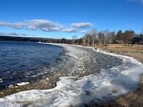 sogar der Fluss war eingefroren