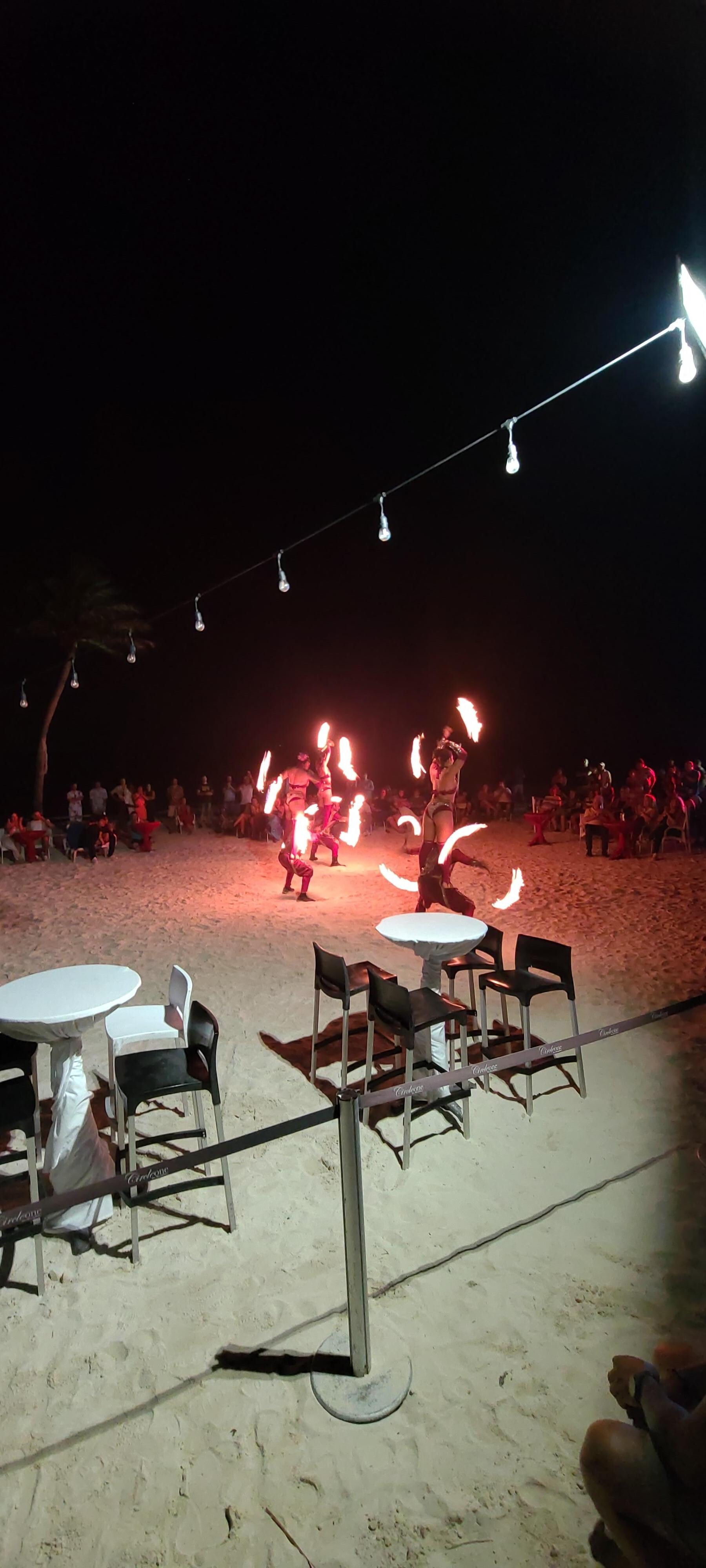 Fire dancing activity. 